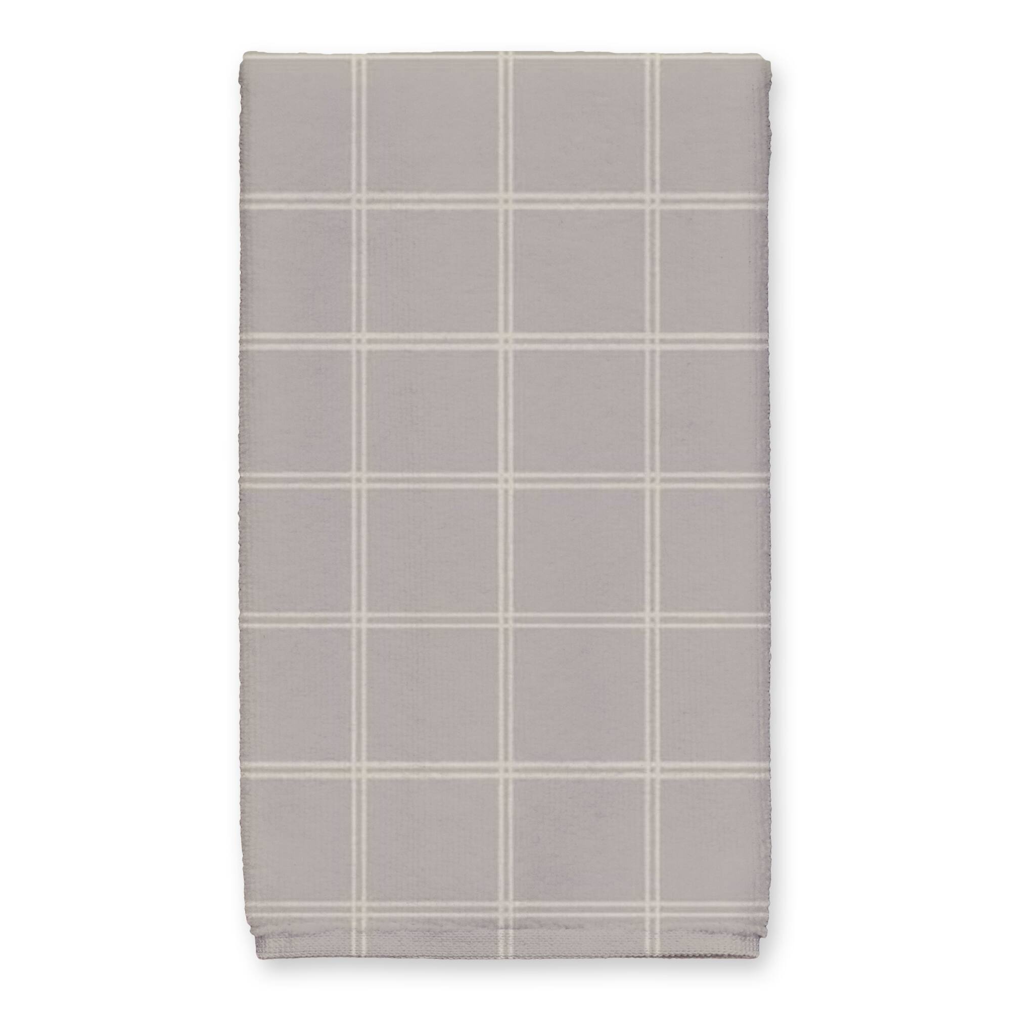 Be Cozy Gray and White Check Tea Towel - Set of 2